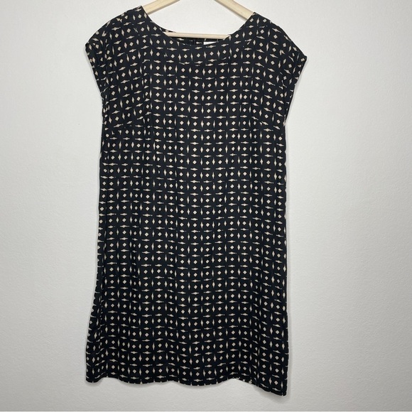 J. Jill Love 100% Linen Boho Lagenlook Boxy Tunic Cap Sleeve Shift Dress - Picture 1 of 8